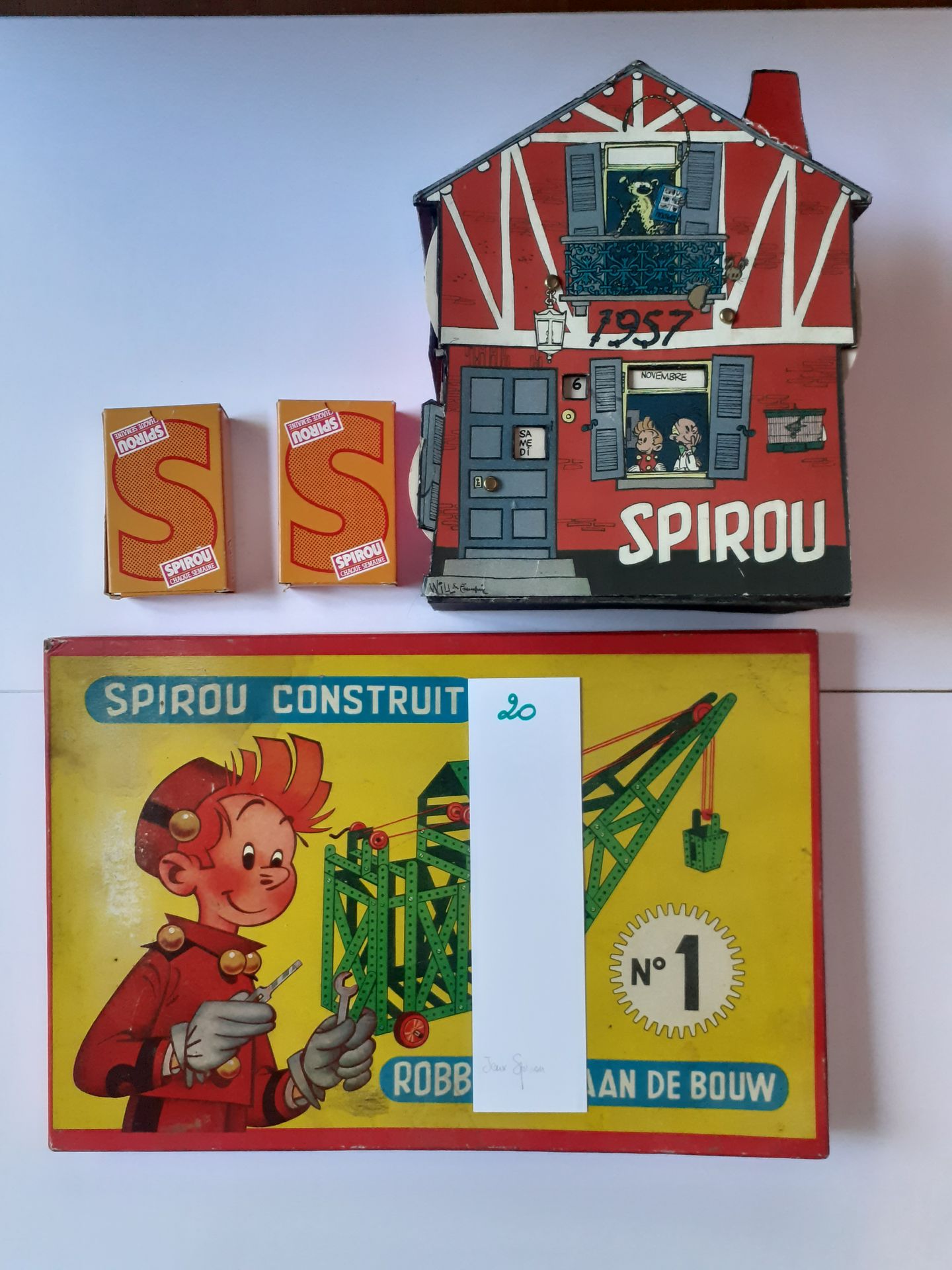 Null Spirou Jeux : calendrier 1957 (monté), Spirou Construit n°1 (avec fascicule&hellip;