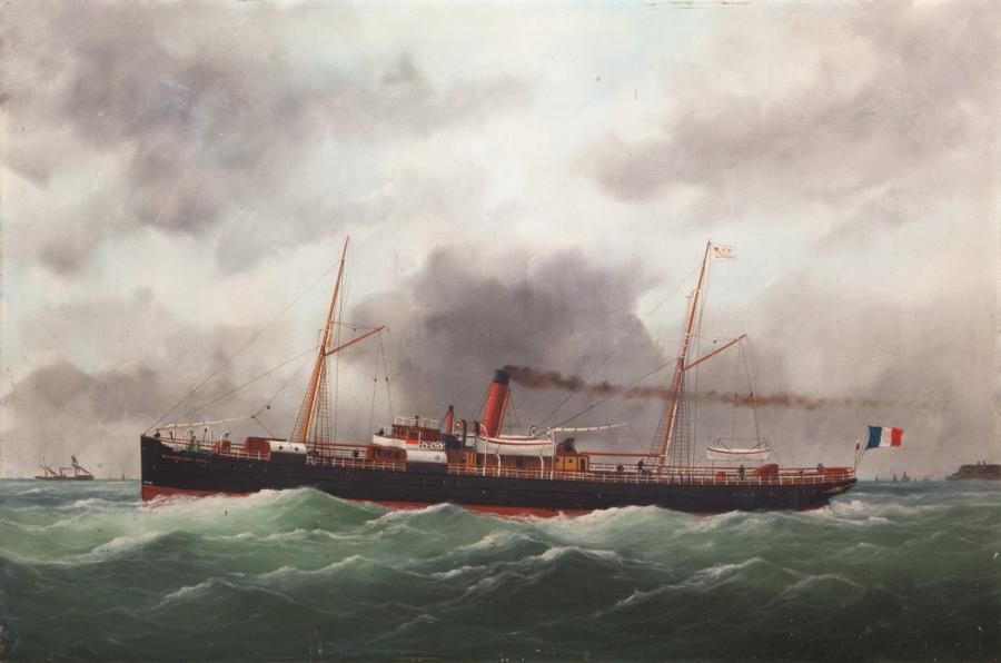 Edouard ADAM (1847-1929, Peintre de la Marine) « Paquebot Mustapha Ben Ismaïl de&hellip;