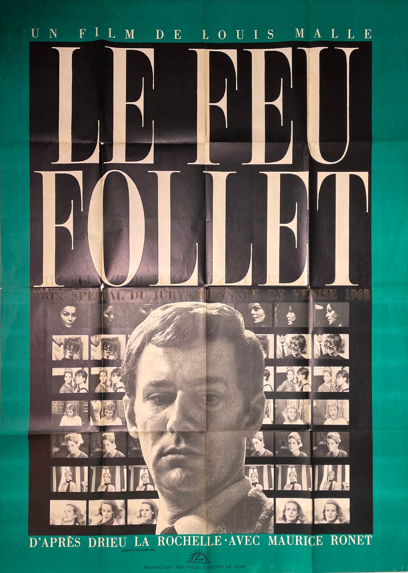 Null Le feu follet.路易-马勒的一部电影。评审团特别奖 - 1963年威尼斯双年展。胶印海报。Ets Saint-Martin Imp. Pa&hellip;