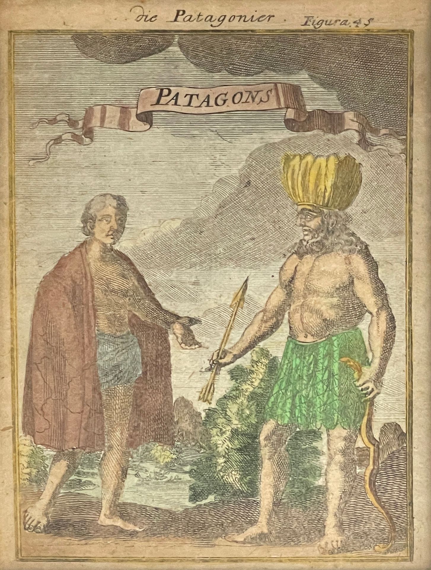 Null Gravur
Patagonier
Farbradierung aus dem 18. Jahrhundert 16 x 11 cm.
Unter G&hellip;