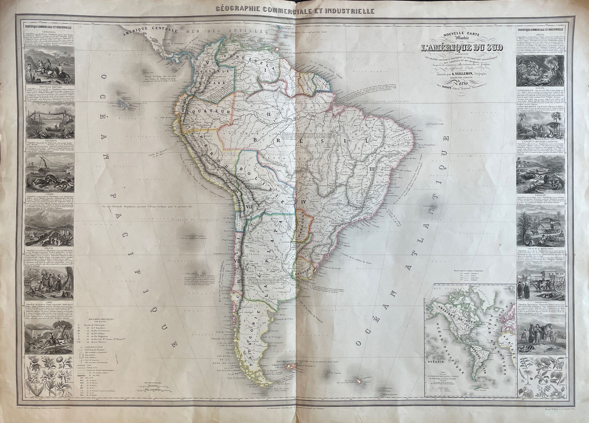 Null Carte ancienne
Illustrée de l'Amérique du Sud, Vuillemin, 1859
60 x 84 cm
(&hellip;