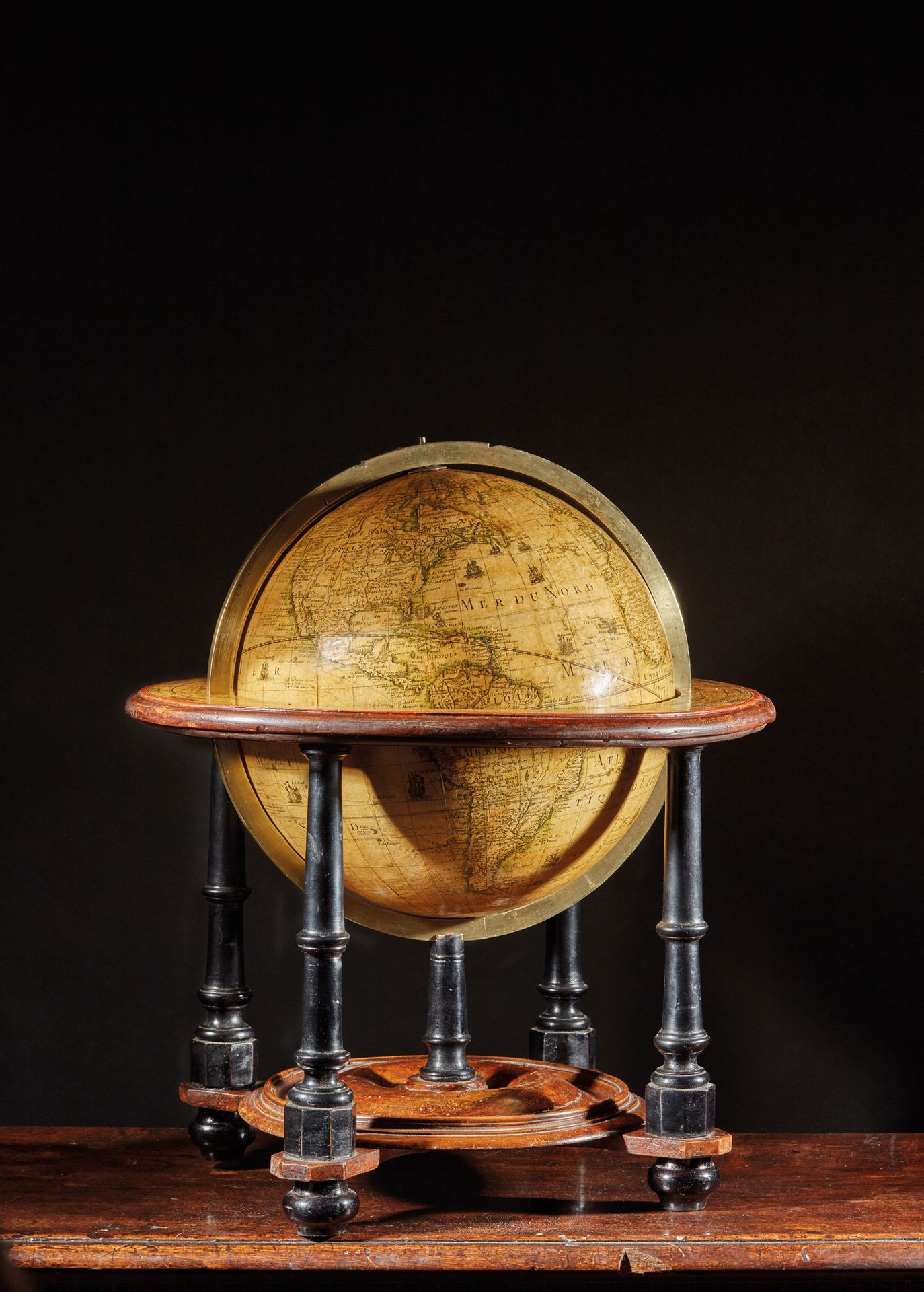 Louis-Charles DESNOS (1725-vers 1798) Library globe. Presentation on a quadripod&hellip;
