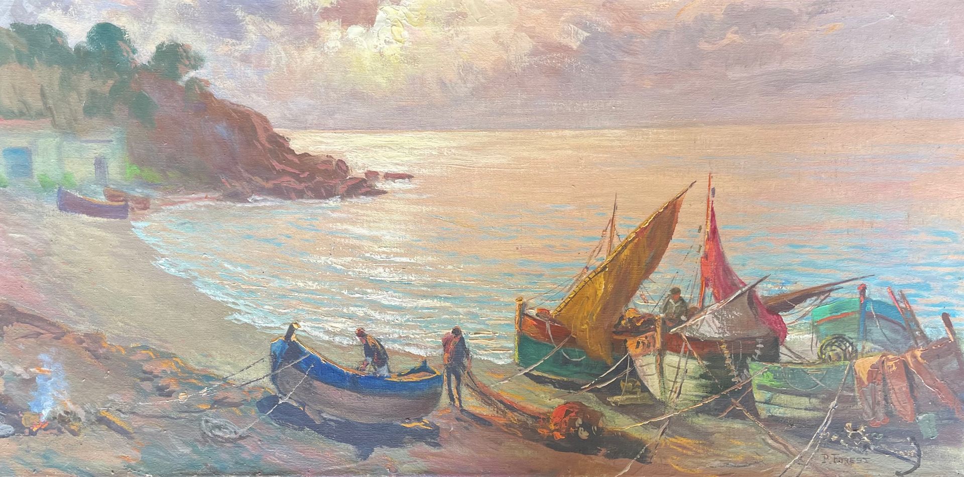 Pierre FOREST (1881-1971) 从捕鱼返回
布面油画，右下角有签名
50 x 100厘米