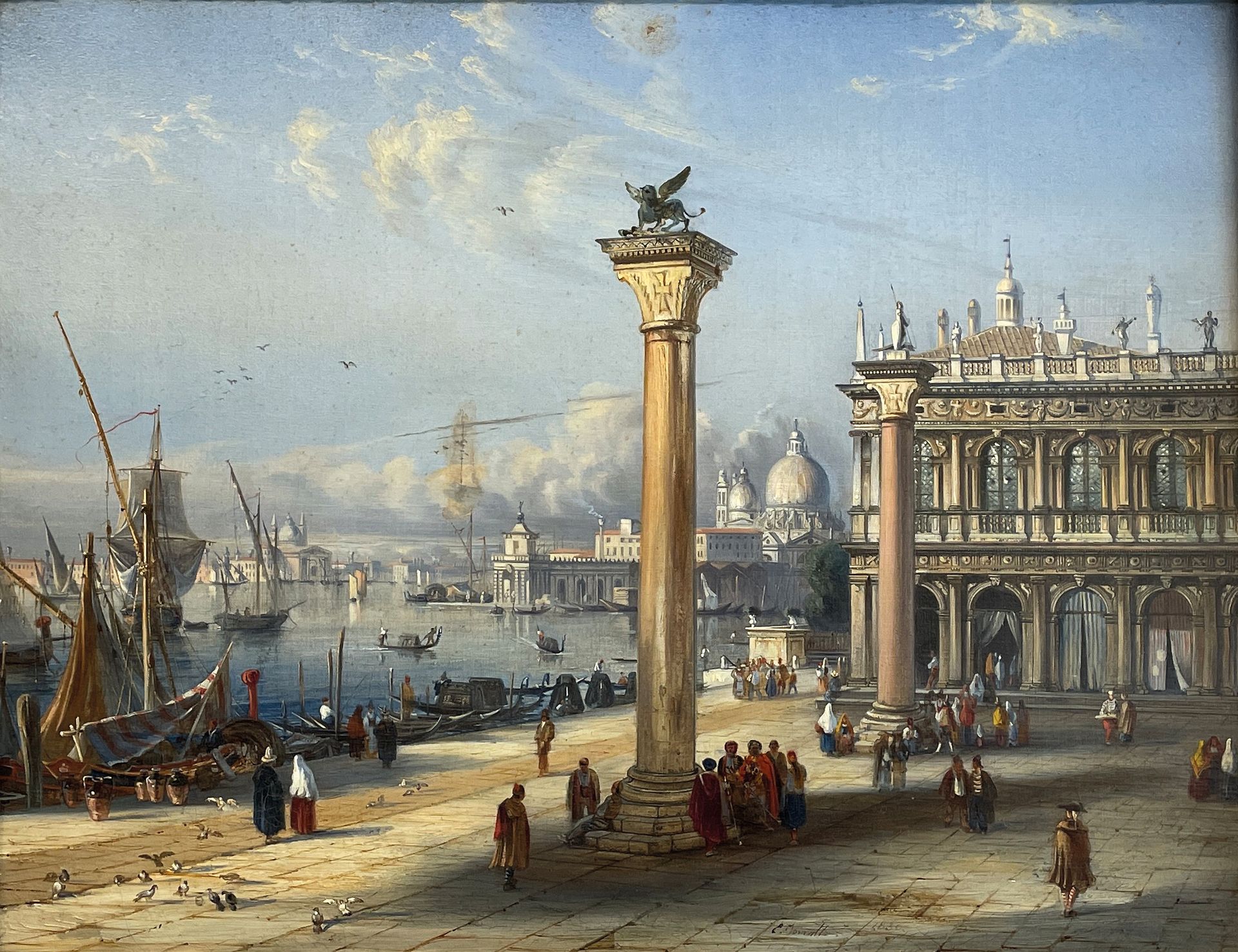 Antoine Edmond JOINVILLE (1801-1849) 威尼斯的景色
帆布，中央下方有签名和日期1836年 46,5 x 59,5 cm
(已&hellip;