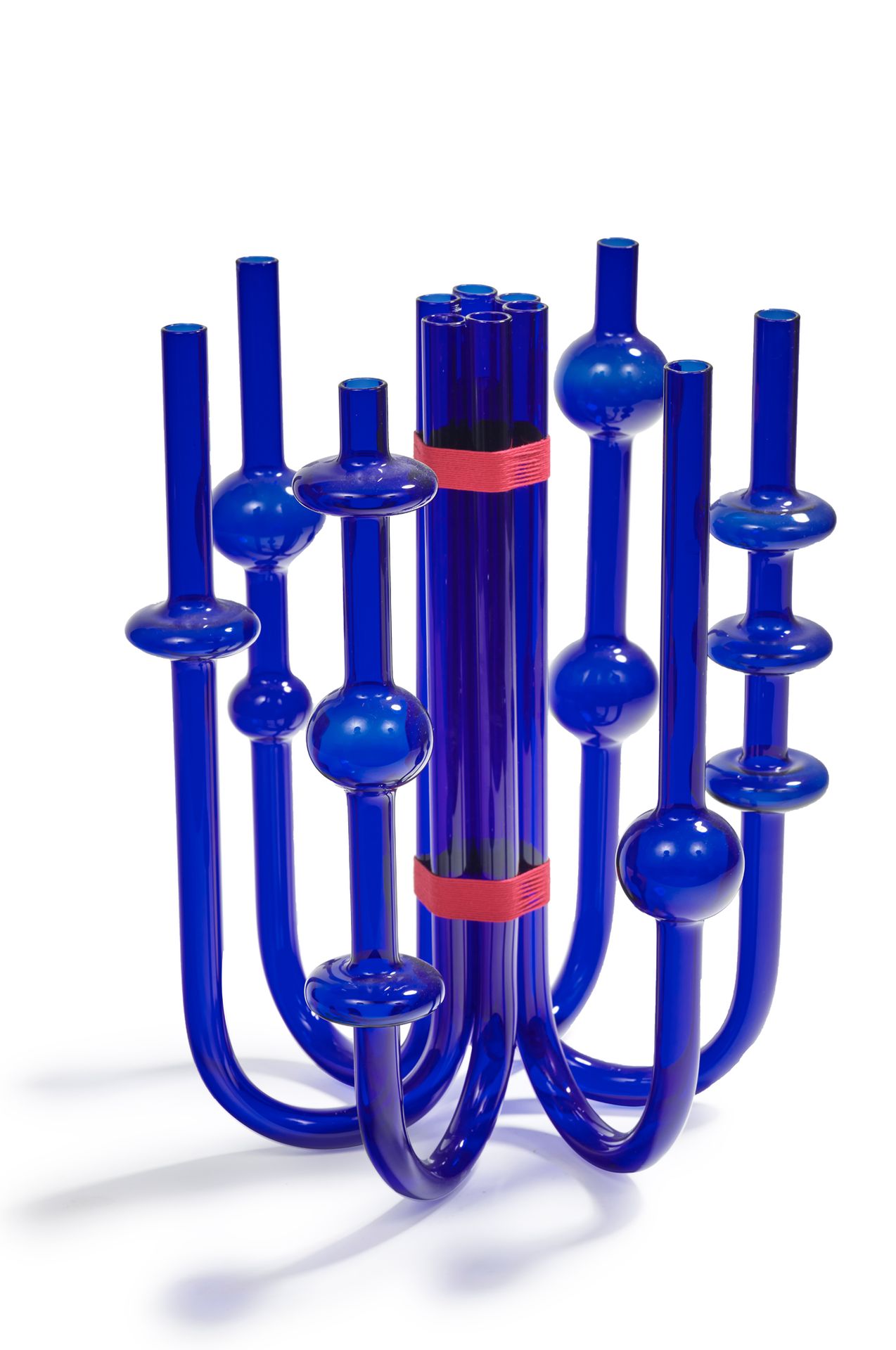 Elise FOUIN (Née en 1979) Vase model " Soliflore U Blu Big " in blue borosilicat&hellip;