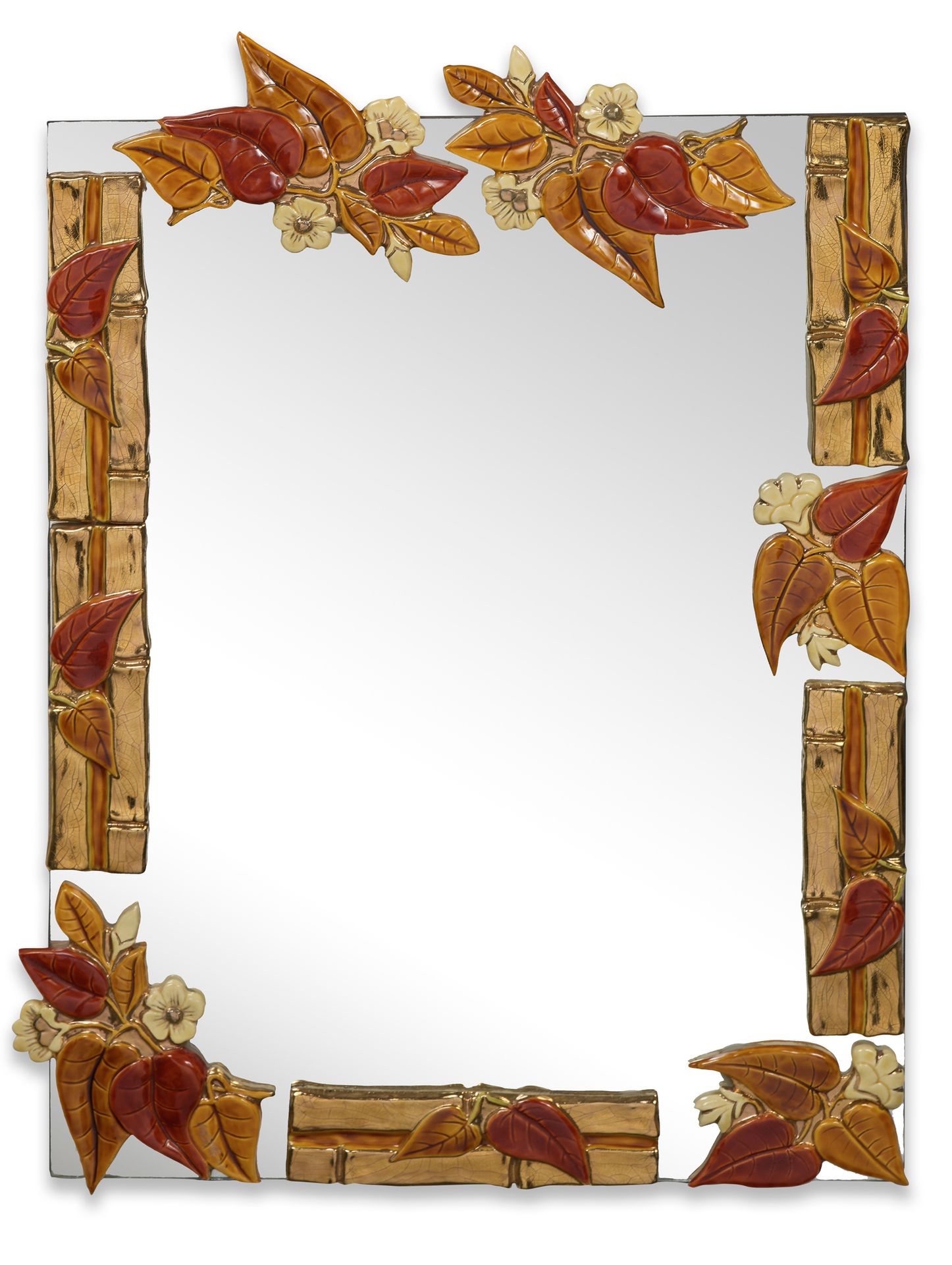 Marion de CRECY (Née en 1954) Important miroir rectangulaire à décor en bordure &hellip;
