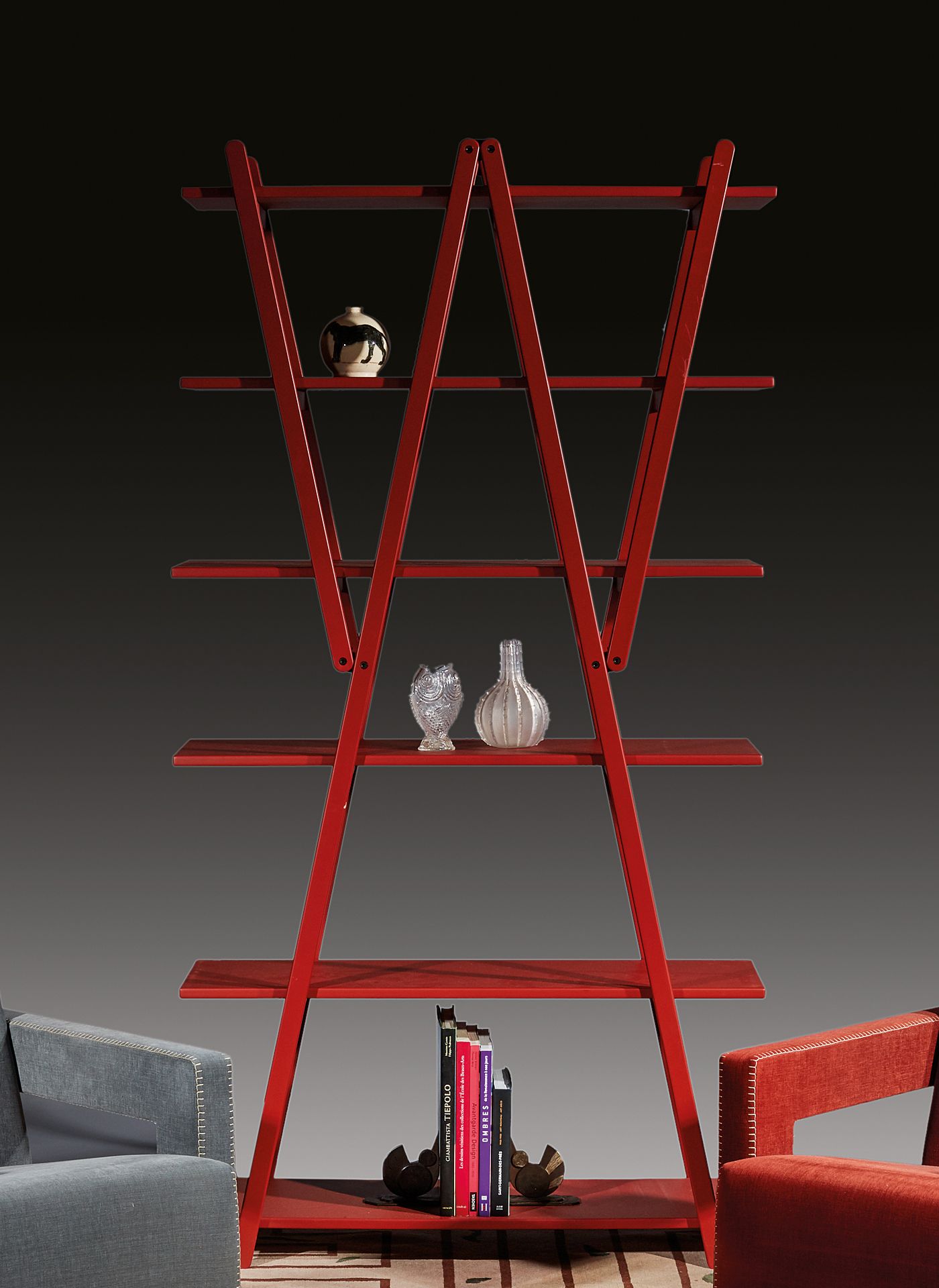 VICO MAGISTRETTI (1920-2006) Nuvola ROSSA红漆山毛榉书柜
1977年创作的模型，由Cassina出版
高：192厘米 宽&hellip;