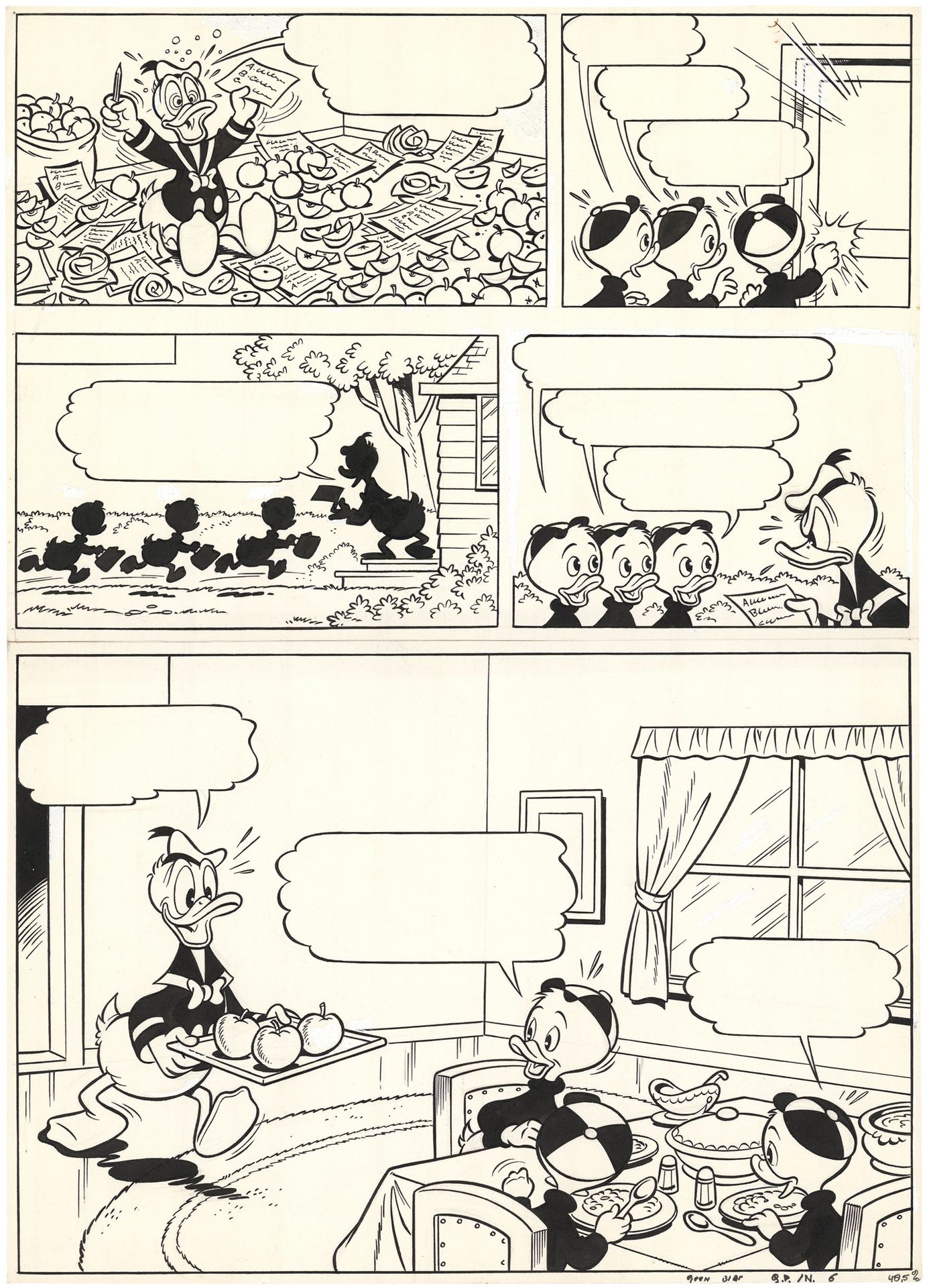 STUDIOS DISNEY * Donald Duck
Encre de Chine sur papier.
45x31,7 cm.