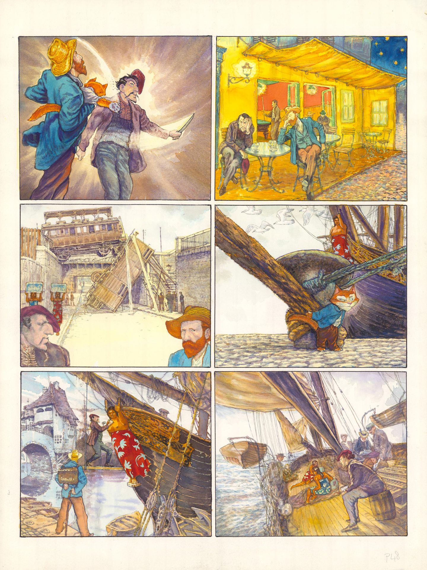 Gradimir SMUDJA (né en 1956) * Vincent en Van Gogh - Tome 1
彩色墨水纸，用于画册的第48版。
48,&hellip;