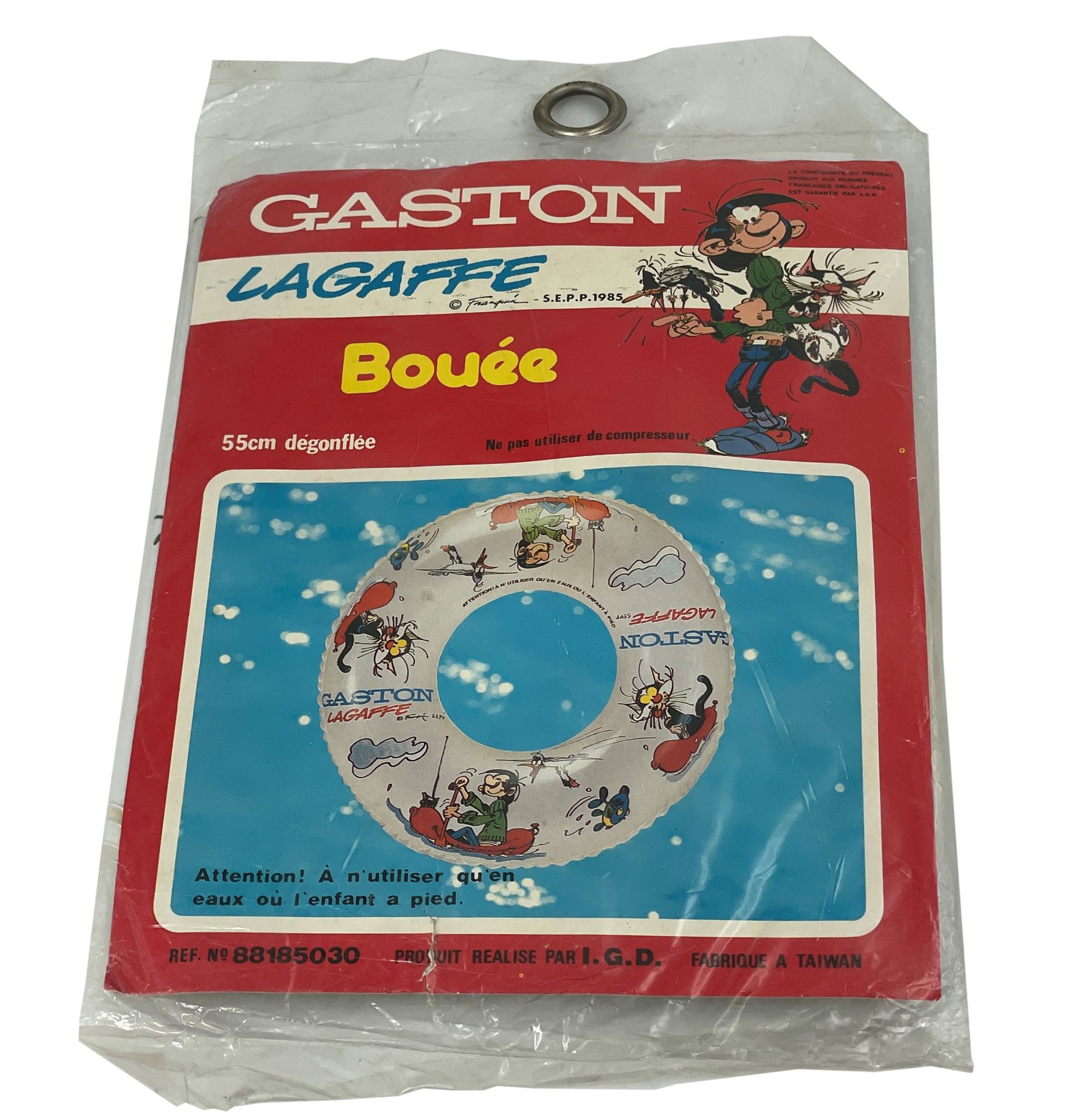 Null Gaston - Bouée : Rare jouet à l'effigie de Gaston (1985) dans son emballage&hellip;