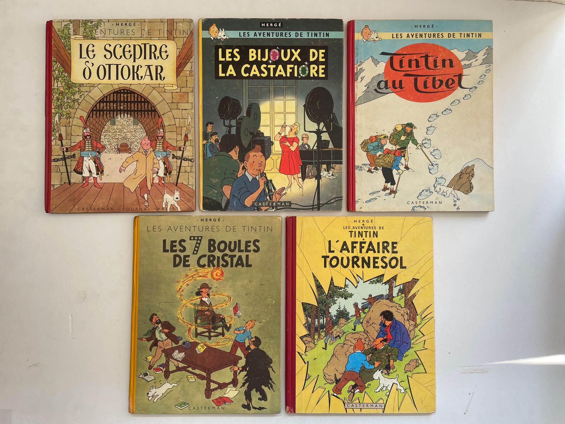 Null Tintin - Set of 5 albums : Tournesol affair (French EO), 7 crystal balls, I&hellip;