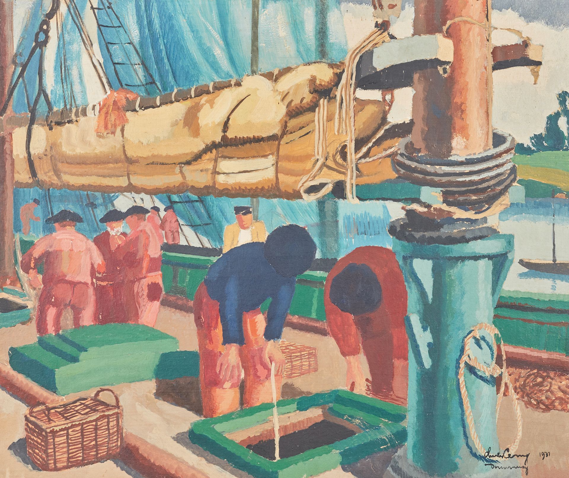 Charles CERNY (1892-1965) Pêcheur sur le pont
Huile sur isorel, signée en bas à &hellip;