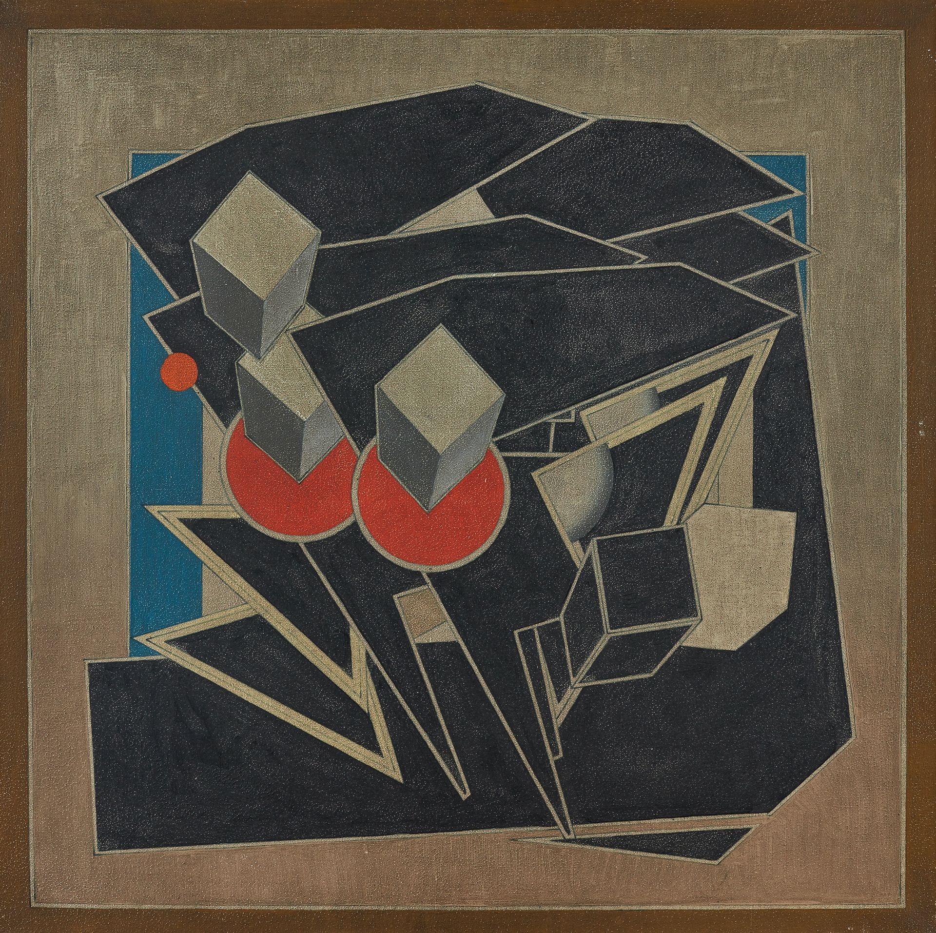Alain Le YAOUANC (1940) 作文
布面混合媒体，未署名
80 x 80 cm