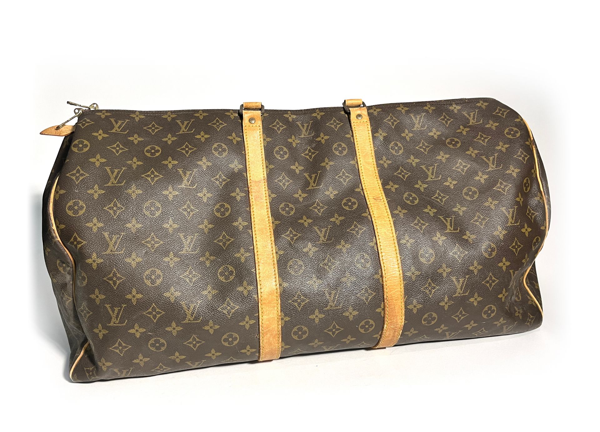 Null Louis Vuitton. Reisetasche aus Leder mit Monogramm