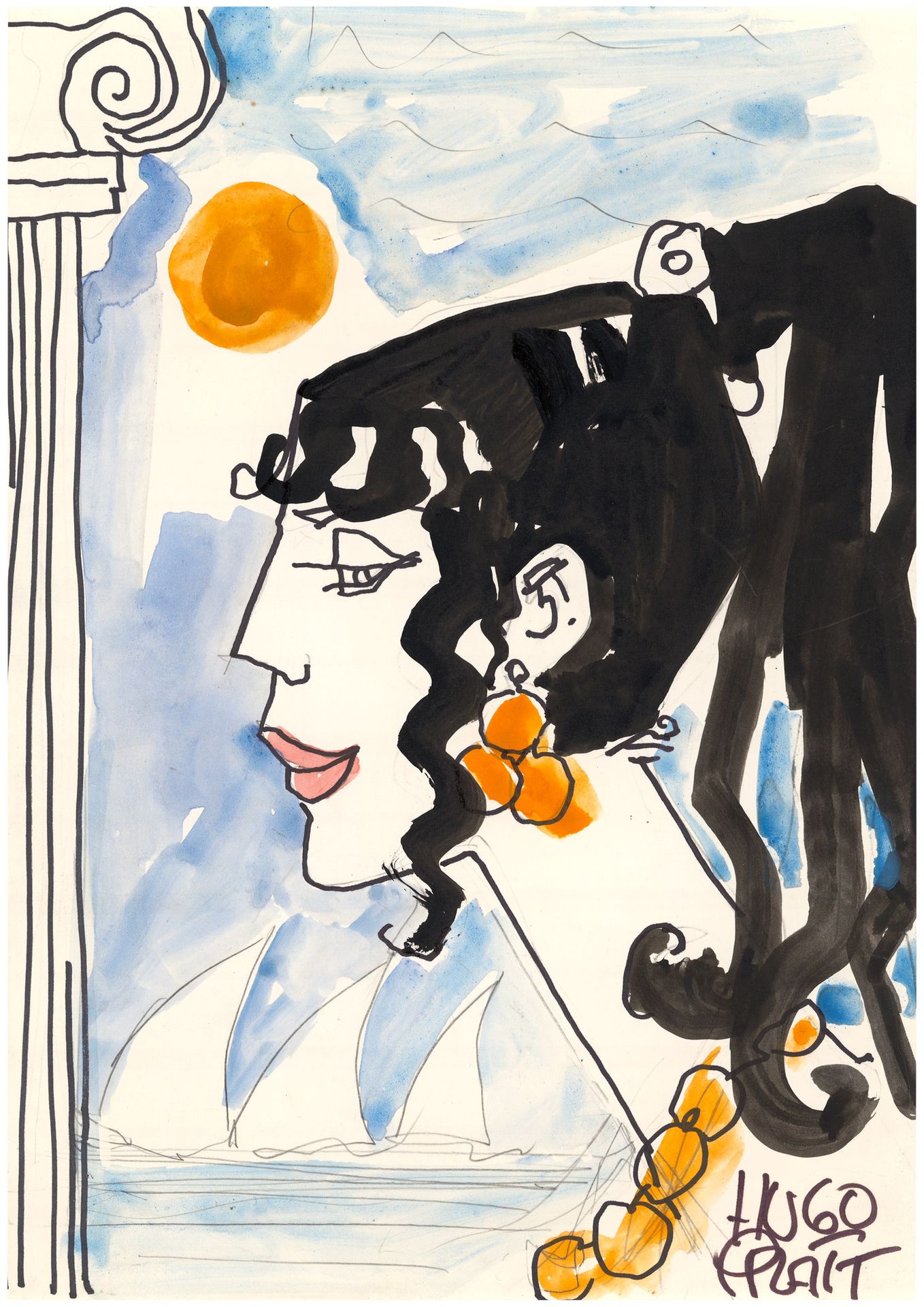 Hugo PRATT (1927-1995) Corto Maltese的女人 - Cassandra
纸上水彩画。右下方有签名。29,1 x 20,5厘米。1&hellip;