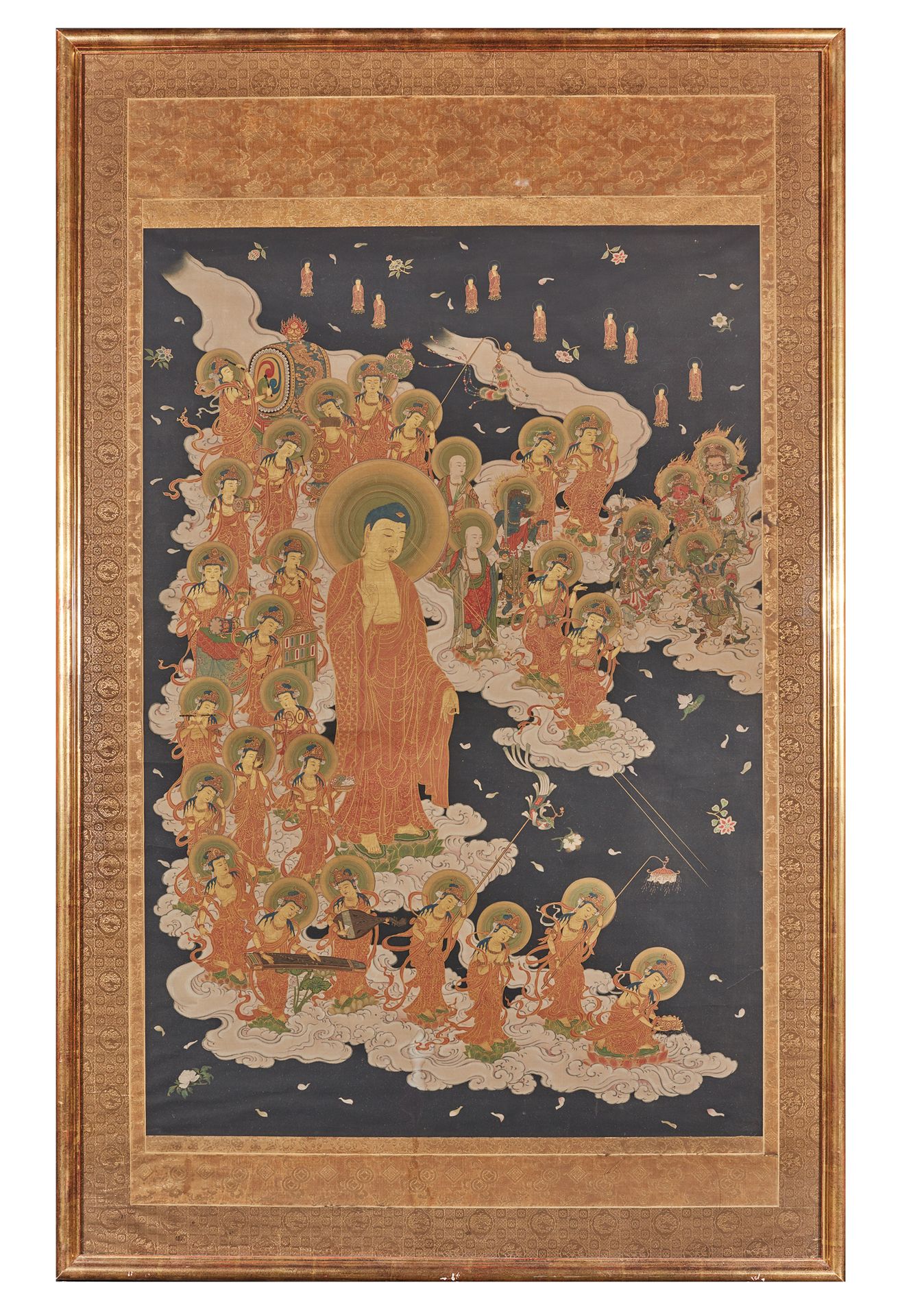 JAPON - Epoque EDO (1603 - 1868), XVIIIe siècle Amida Raigo: La discesa di Amida&hellip;