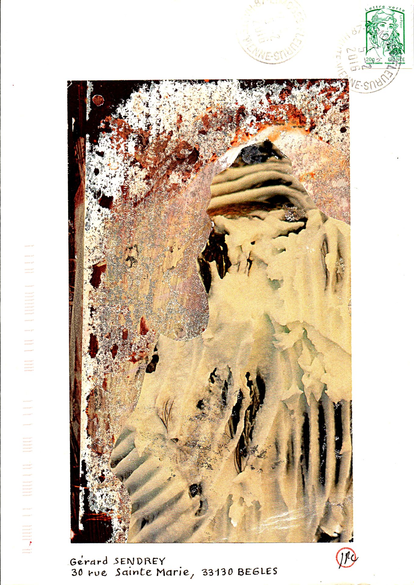 COMES Jean-Pierre Ohne Titel / Mail-Art Umschlag / Mischtechnik und Collage auf &hellip;