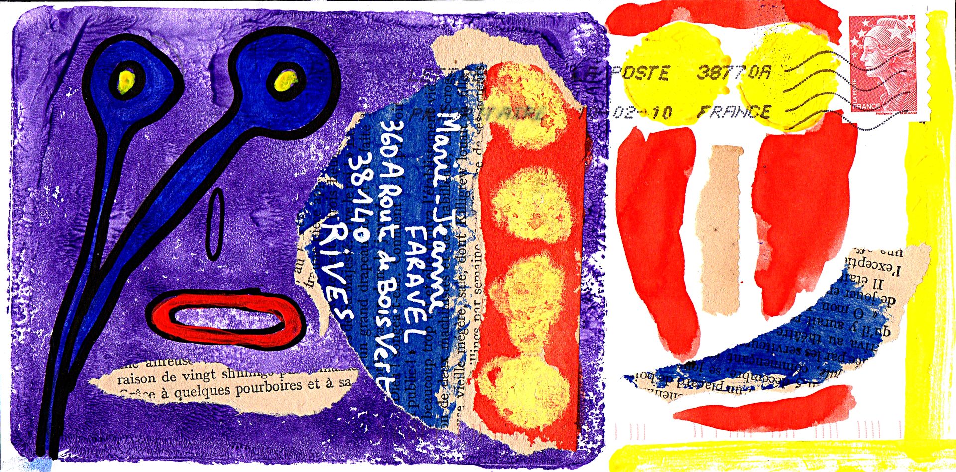 LABBAYE Alexandra Sans titre / Enveloppe Mail-Art / Technique mixte et collage s&hellip;