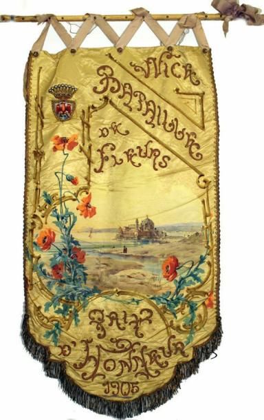 Null NICE Bataille des Fleurs Prix d'Honneur 1905 - ANFOSSI Fanion B.E. B + Trac&hellip;
