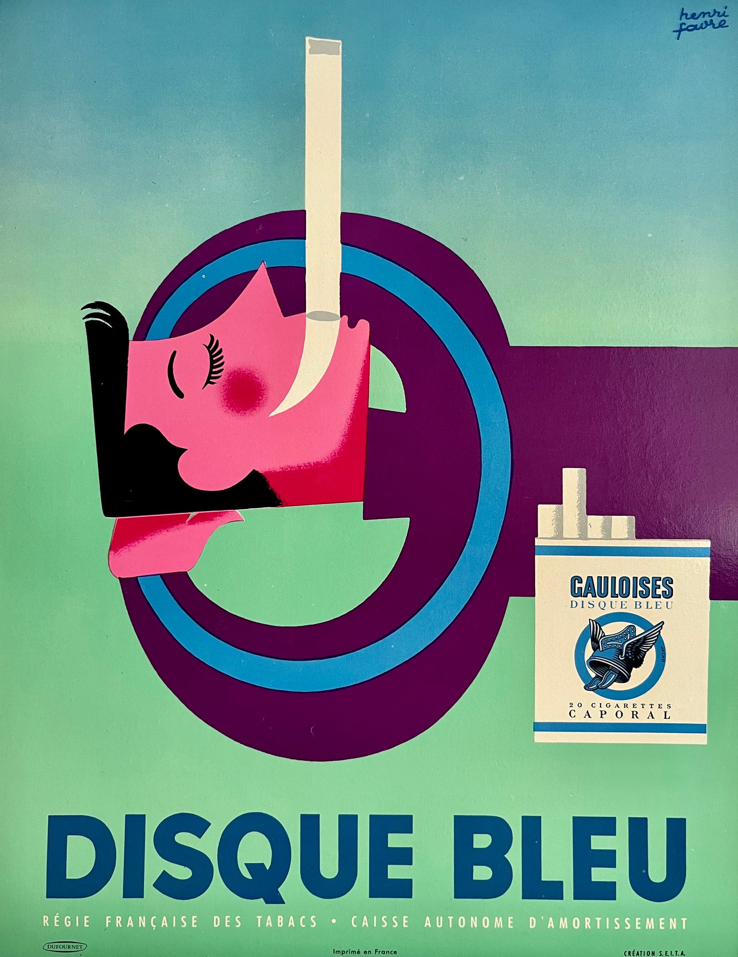 Null FAVRE Henri. French Tobacco Company. Gauloises Disque Bleu. Caisse Autonome&hellip;