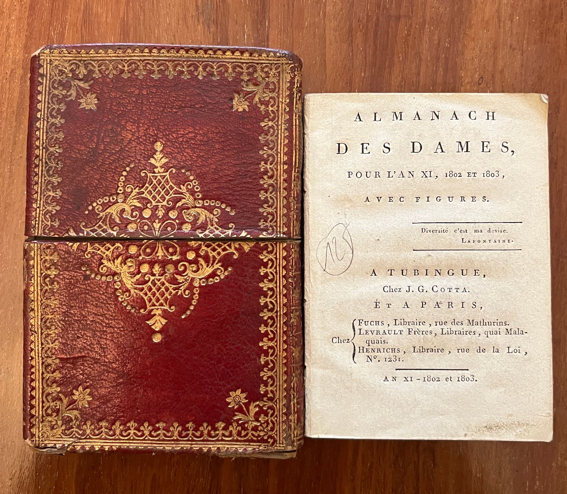 Null [ALMANACH]
第十一、1802和1803年的《妇女年鉴》。Tubingue，由J.G. COTTA出版，在巴黎由FUCHS, Mathurin&hellip;
