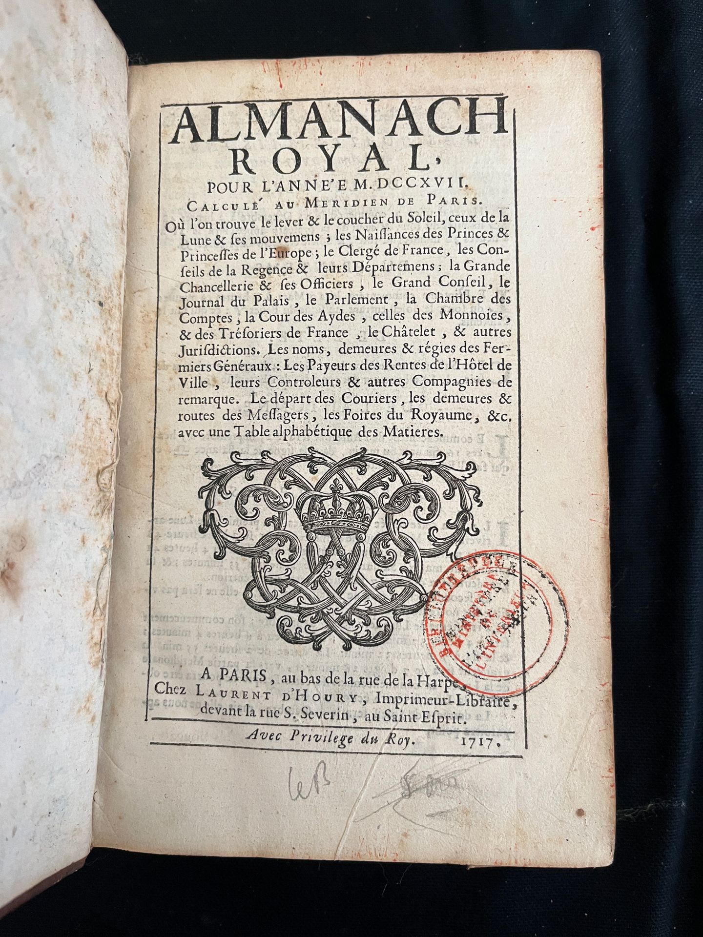 Null [ALMANACH]
Almanach royal pour l'an MDCCXVII. Paris chez Laurent d'Houry au&hellip;