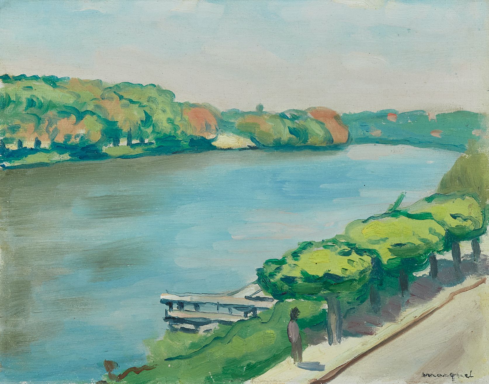Albert MARQUET (1875-1947) La Frette，约1940年
木板油画，右下角有签名
21 x 26.5 cm