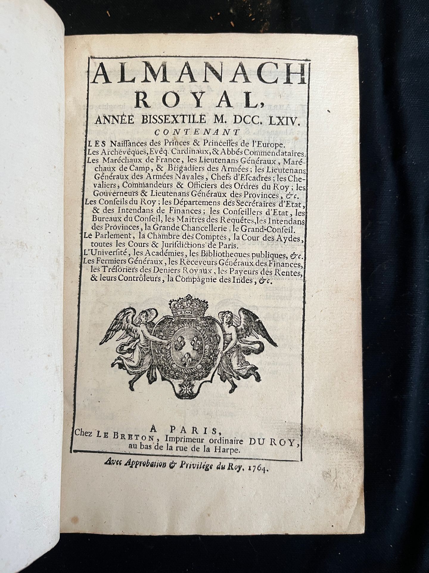 Null [ALMANACH]
Almanach royal pour l'an bissextile MDCCLXIV. Paris, chez Le Bre&hellip;