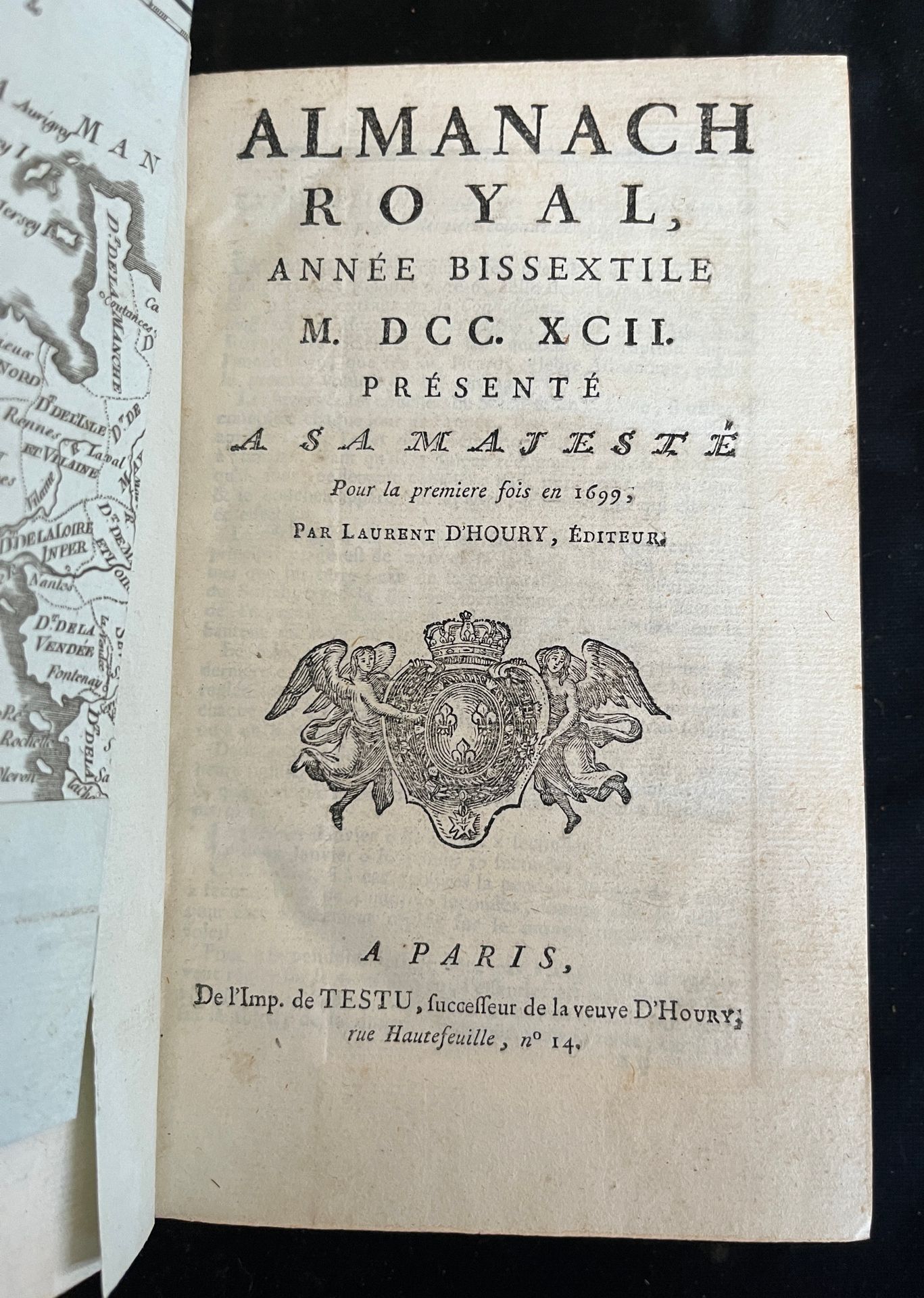 Null [ALMANACH]
Royal almanac for the leap year MDCCXCII). Paris, chez de Testu &hellip;