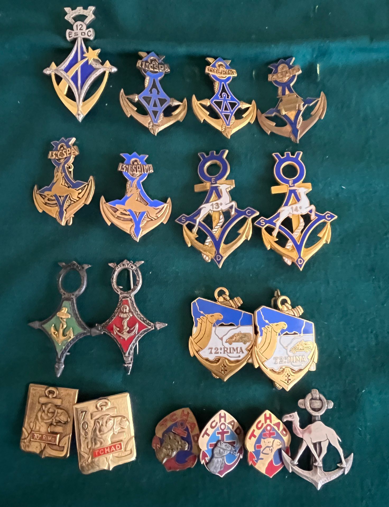 Null 18 Saharan badges of the Marine Troops 12th, 13th, 14th ESDC, 11th, 12th, 1&hellip;