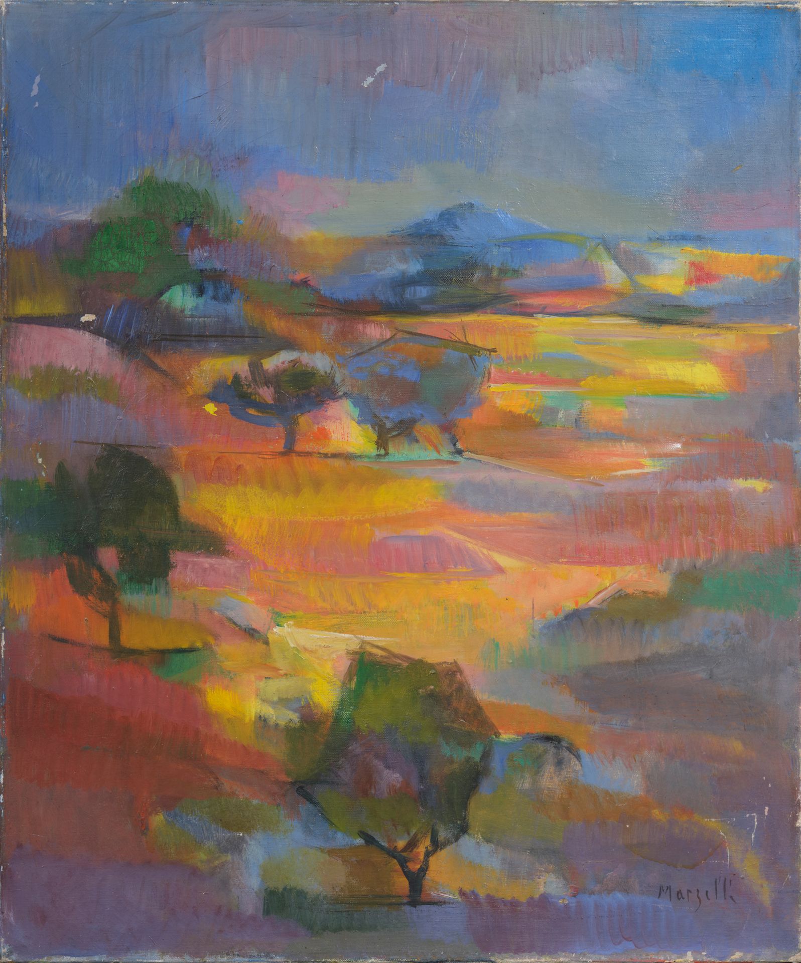Jean MARZELLE (1916-2005) Paysage fauve
Huile sur toile, signée en bas à droite
&hellip;