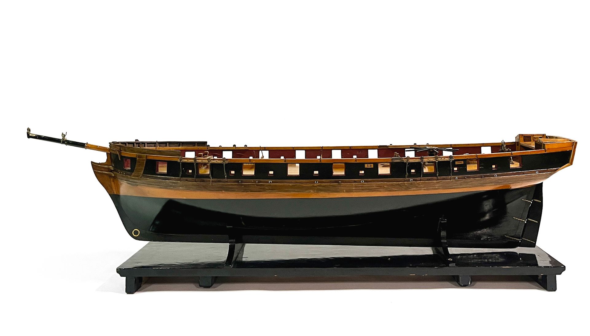 Null Scale naval architecture model of a war brig from the First Empire period, &hellip;