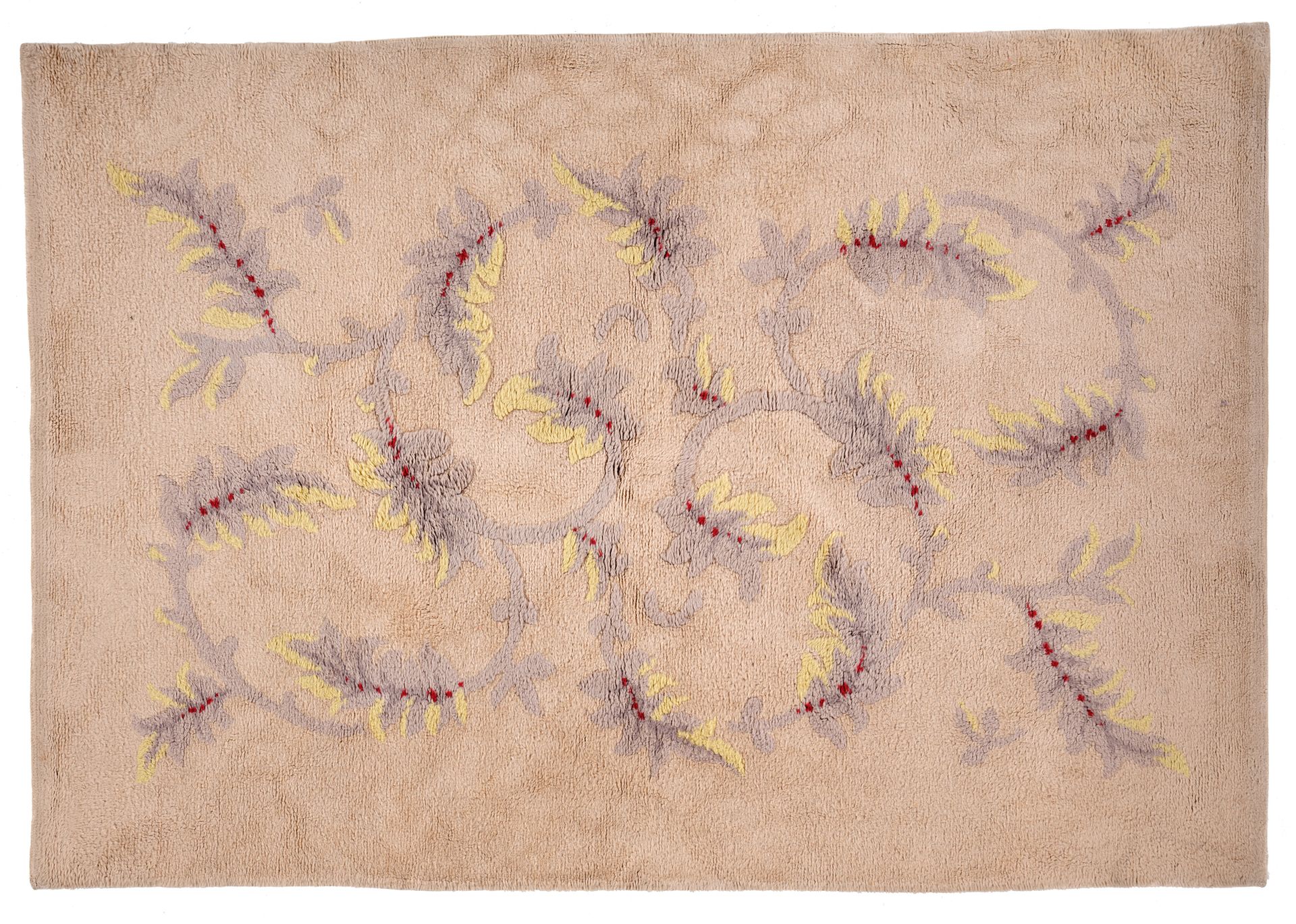 Jules LELEU, dans le goût de Tapis en laine à décor de motifs floraux en polychr&hellip;