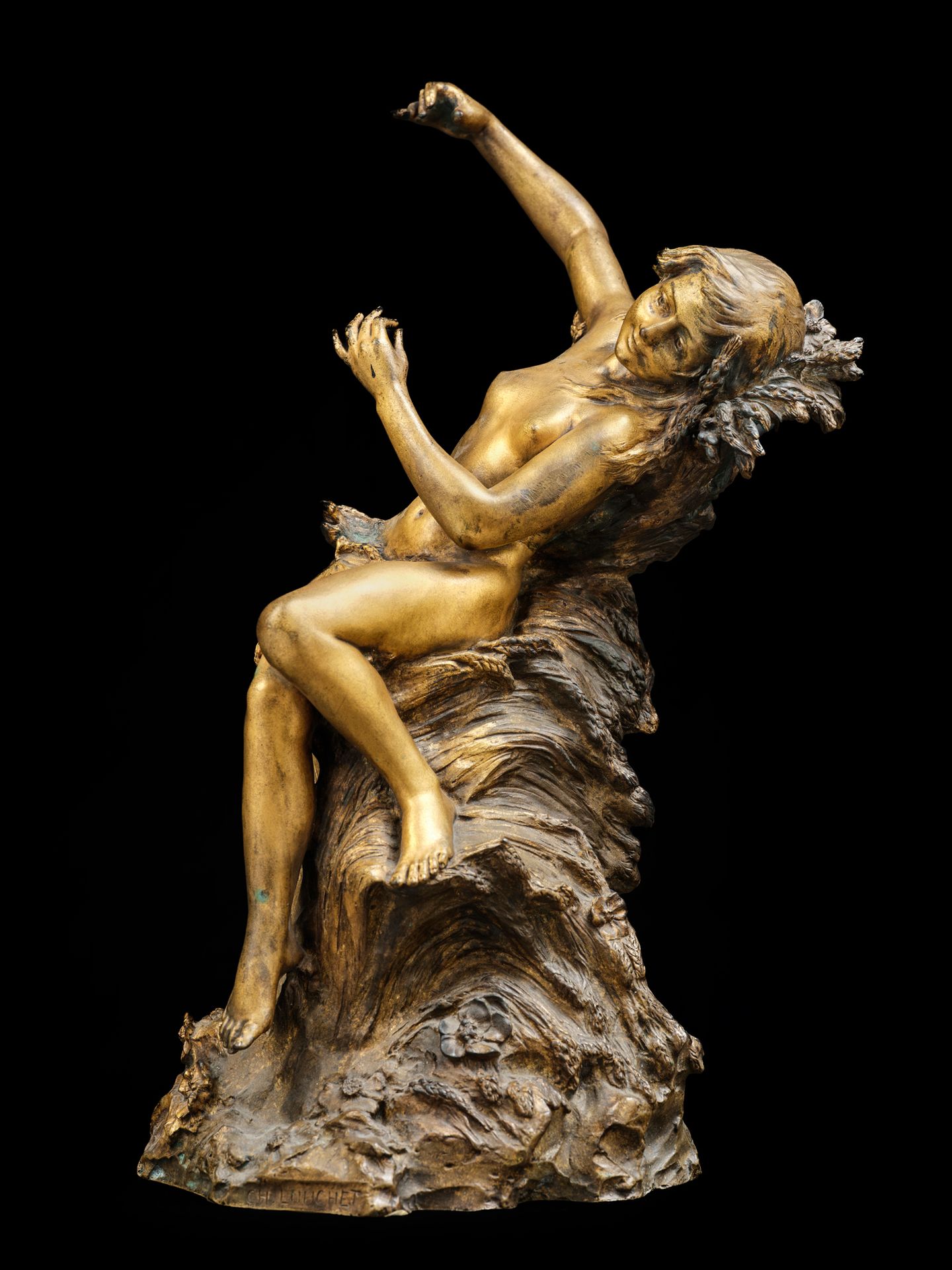 Charles LOUCHET (1854-1936) 蜕变
镀金青铜雕塑
签名 "Ch Louchet
约 1900 年
高度：47.5 厘米