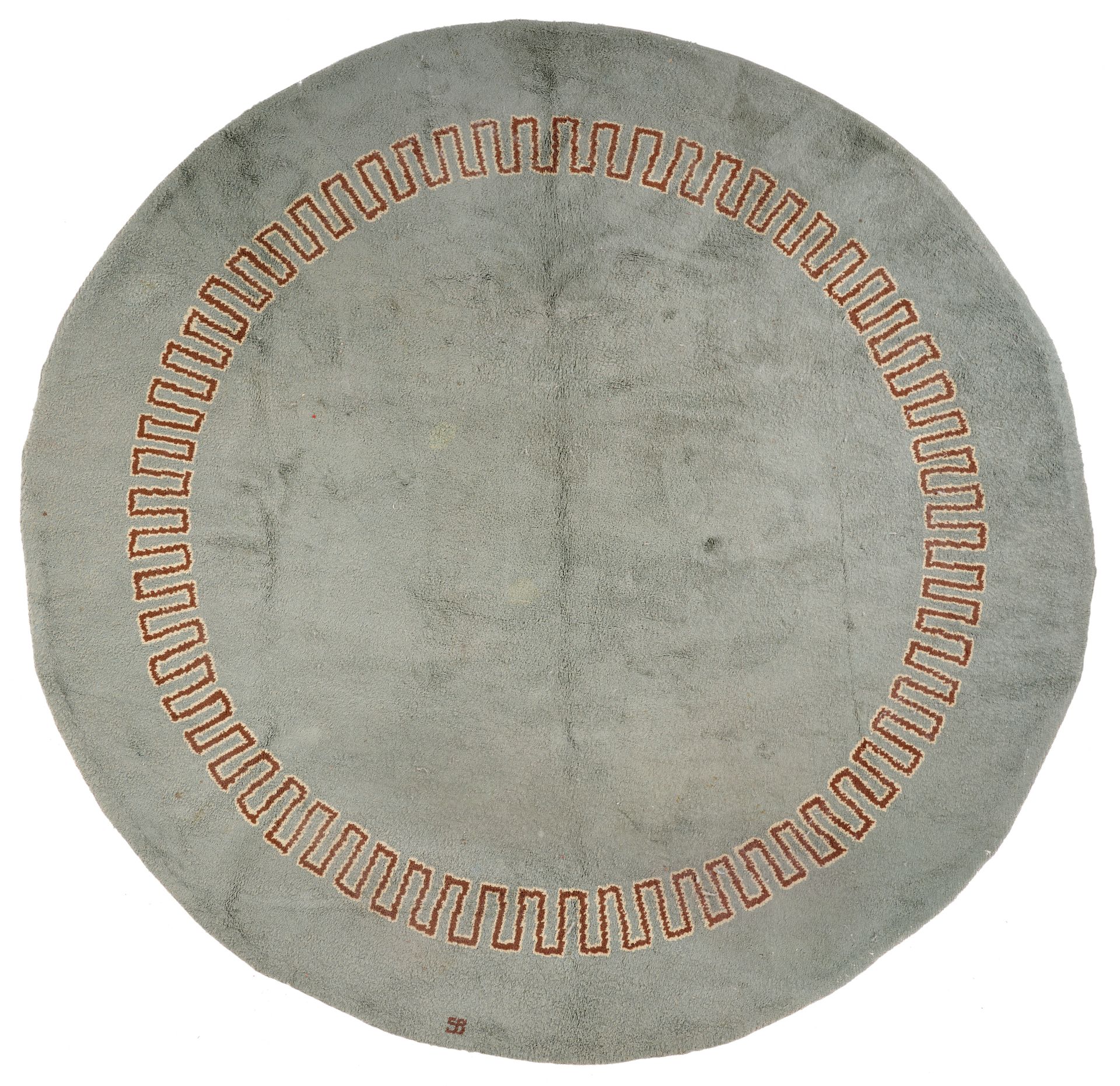 Ivan Da SILVA BRUHNS (1880-1980) Kreisförmiger Teppich aus Wolle mit geometrisch&hellip;