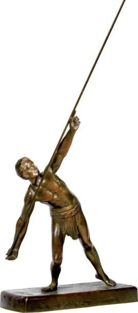 Demeter CHIPARUS (1886-1947) Le lanceur de javelot Épreuve en bronze à patine ve&hellip;