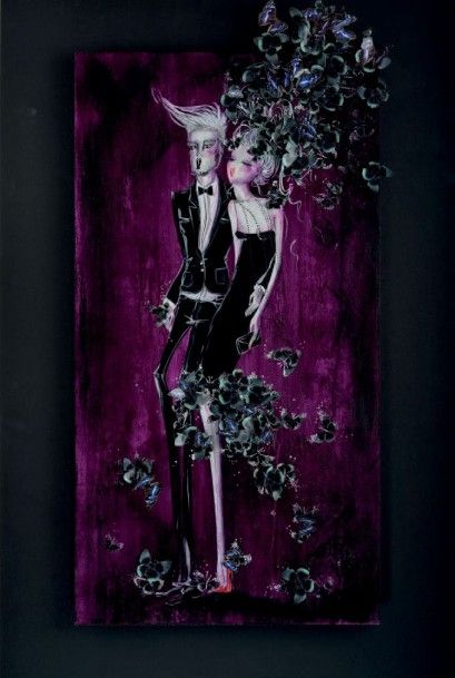 Rachel BERGERET «La papillon cupidon» technique acrylique et collage en 3d sur b&hellip;