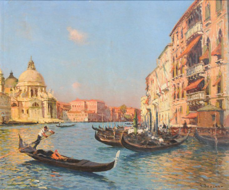 Gaston BOUCART (1878-1962) « Venise, circa 1930 » Huile sur toile, signée en bas&hellip;