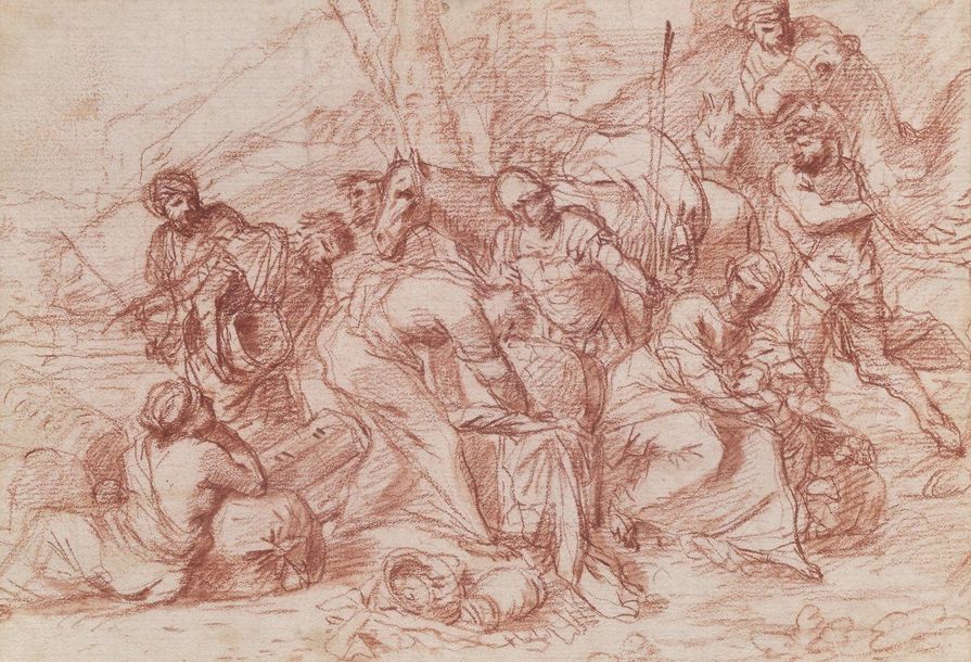 Andrea DI LEONE (Naples 1610- 1685) attribué à 
Laban searches Jacob
Sanguine's &hellip;