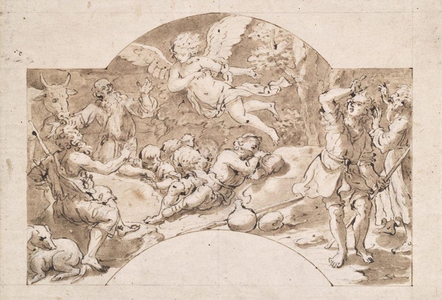 Ecole ITALIENNE, du XVIIème siècle 
L'annonce aux bergers
Plume, encre brune et &hellip;