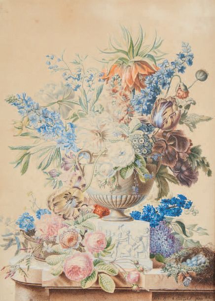 ECOLE FRANCAISE DU XIXème siècle Bouquet fleuri
Gravure signée en bas à droite
2&hellip;