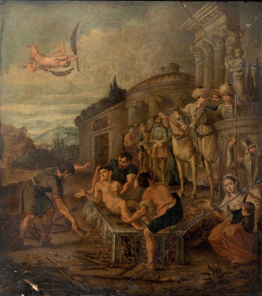 Ecole FRANCAISE, vers 1640, entourage de Jean SENELLE Le martyre de Saint Lauren&hellip;