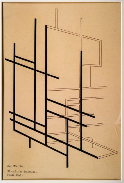 Felix del Marle (1889-1952) Structure spatiale, 1949
Encre sur papier
Signé, dat&hellip;