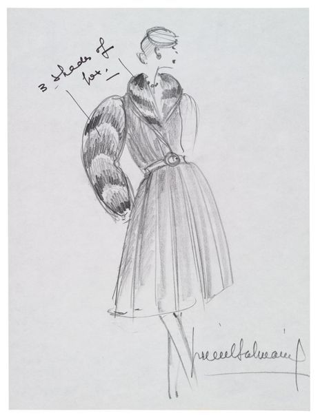 PIERRE BALMAIN (1914-1982) Dessin original signé. 21 x 29,7 cm. Au crayon.
Croqu&hellip;