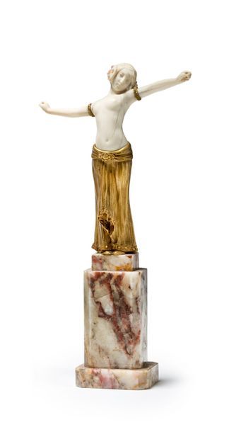 Louis BARTHELEMY (XIX-XXème) * «Danseuse»
Sculpture en bronze et ivoire
Socle en&hellip;