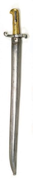 Null Sabre baïonnette type 1840
Poignée en laiton.
Croisière en fer.
Lame Yataga&hellip;