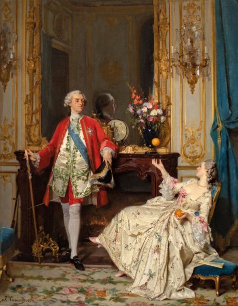 Joseph CARAUD (1821-1905) Louis XV et Madame du Barry, 1859
Huile sur toile sign&hellip;