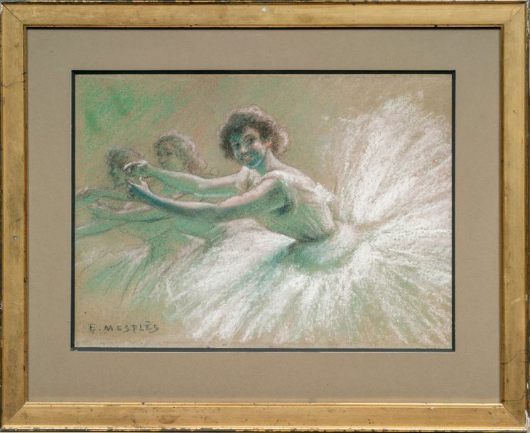 Paul Eugène MESPLES (1949- ?) Danseuse
Pastel signé en bas à gauche
30 x 42 cm