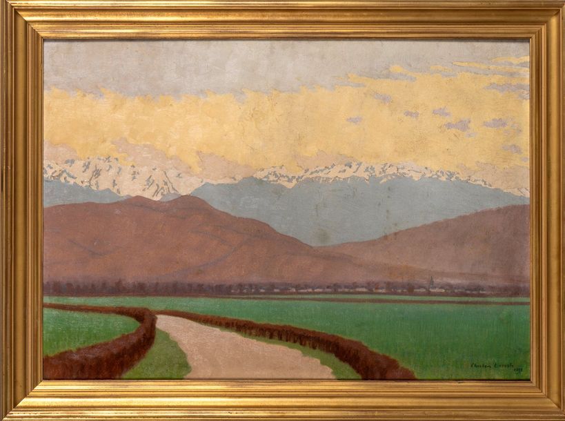 Charles LACOSTE (1870-1959) Route, montagnes et nuages
Huile sur carton fort fix&hellip;