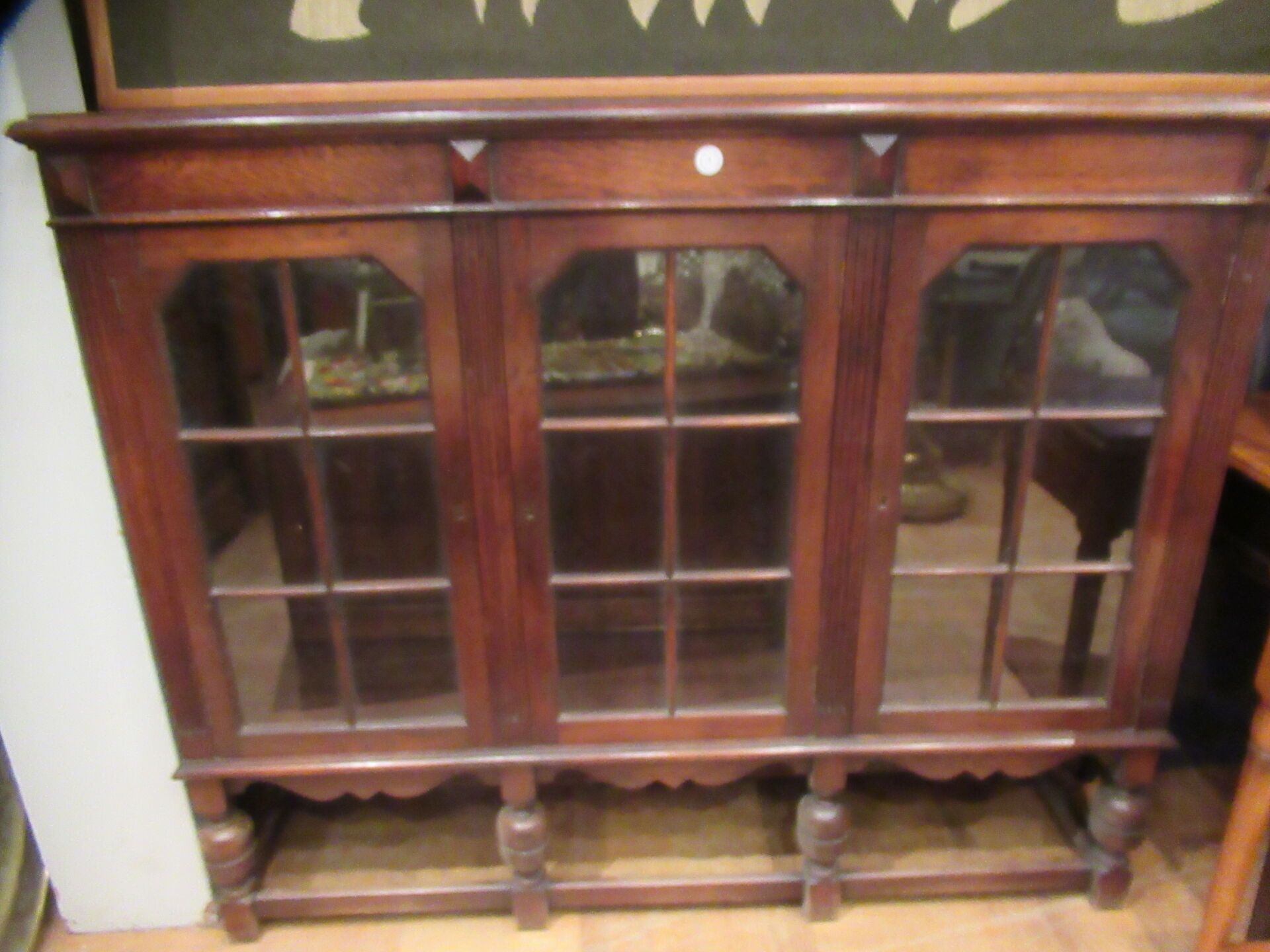 Null Low oak bookcase England early 20th century W: 150 cm H: 125 cm D: 39 cm